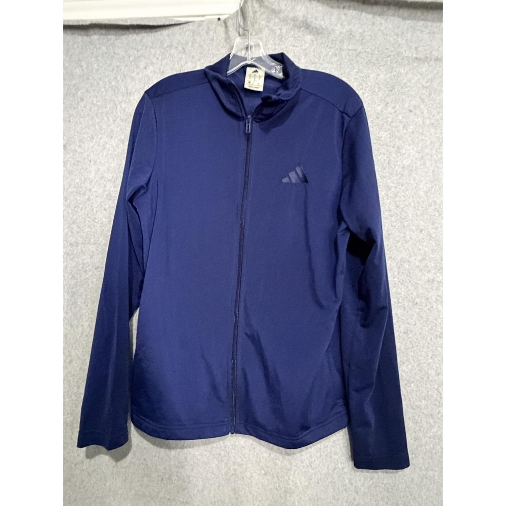 Adidas Track‎ Jacket Mens Small Blue Full Zip Stand Collar Lightweight Training